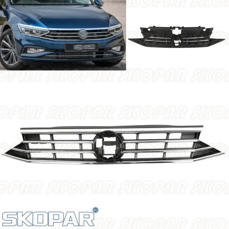 

Для VW Passat B8.5, европейская версия 2019 2020 2021 2022 2023, автомобильные аксессуары, центральная решетка переднего бампера