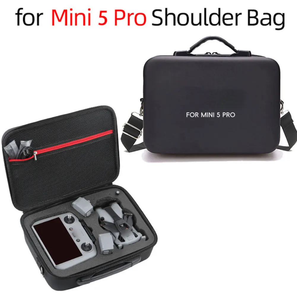 Adjustable Shoulder Strap Waterproof PU Leather Case for DJI Mini 5 Pro Providing Reliable Protection and Storage