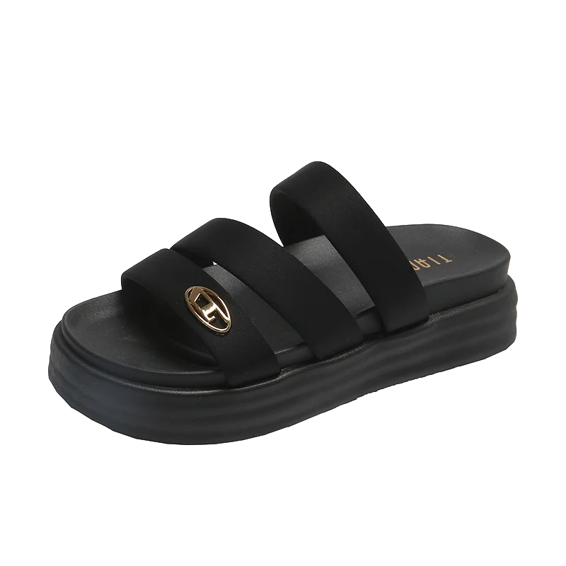 New Trend Women's Shoes Flat Women's Sandals Summer 2025 Thick Soles Soft Comfortable Non-slip Wear-resistant Outdoor Slippers
