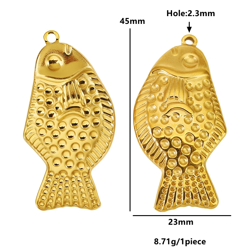 5pcs Stainless Steel Goldfish Charms Star Rocking Horse Horse Hoof Pendants for DIY Necklace Earrings Jewelry Making Supplies view 5