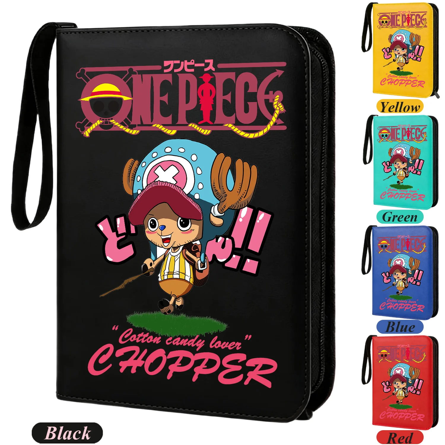 ONE PIECE 400pcs Card 4 Pocket Album Book  Zoro Luffy Collection Large Capacity Zipper Binder Card Holder Card Sleeves Protector