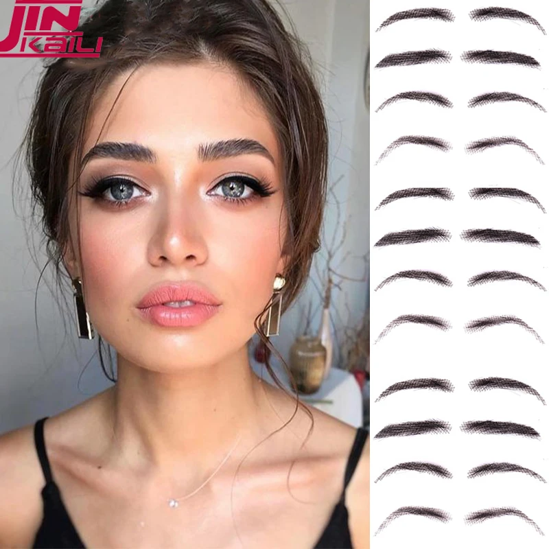 JINAGREILI-Faux Sourcils Synthétiques en Dentelle, Dégradant à la Main, Noir, pour ixde Mariage, Cosplay, Style Julie, pour Femme