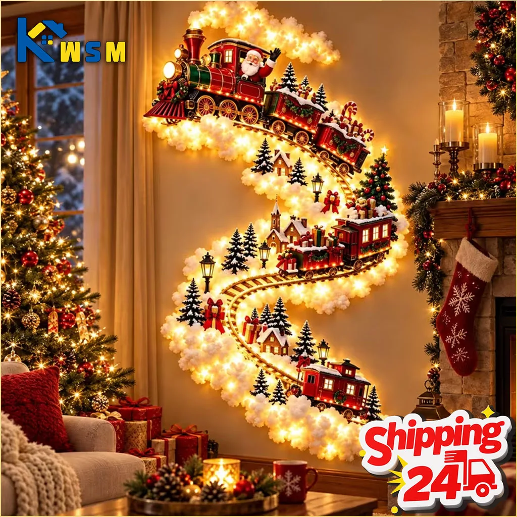 Christmas Magic Trail Wall Light LED Glowing Projector Lamp for Home Bedroom Living Room Hallway Staircase Party Xmas Decor