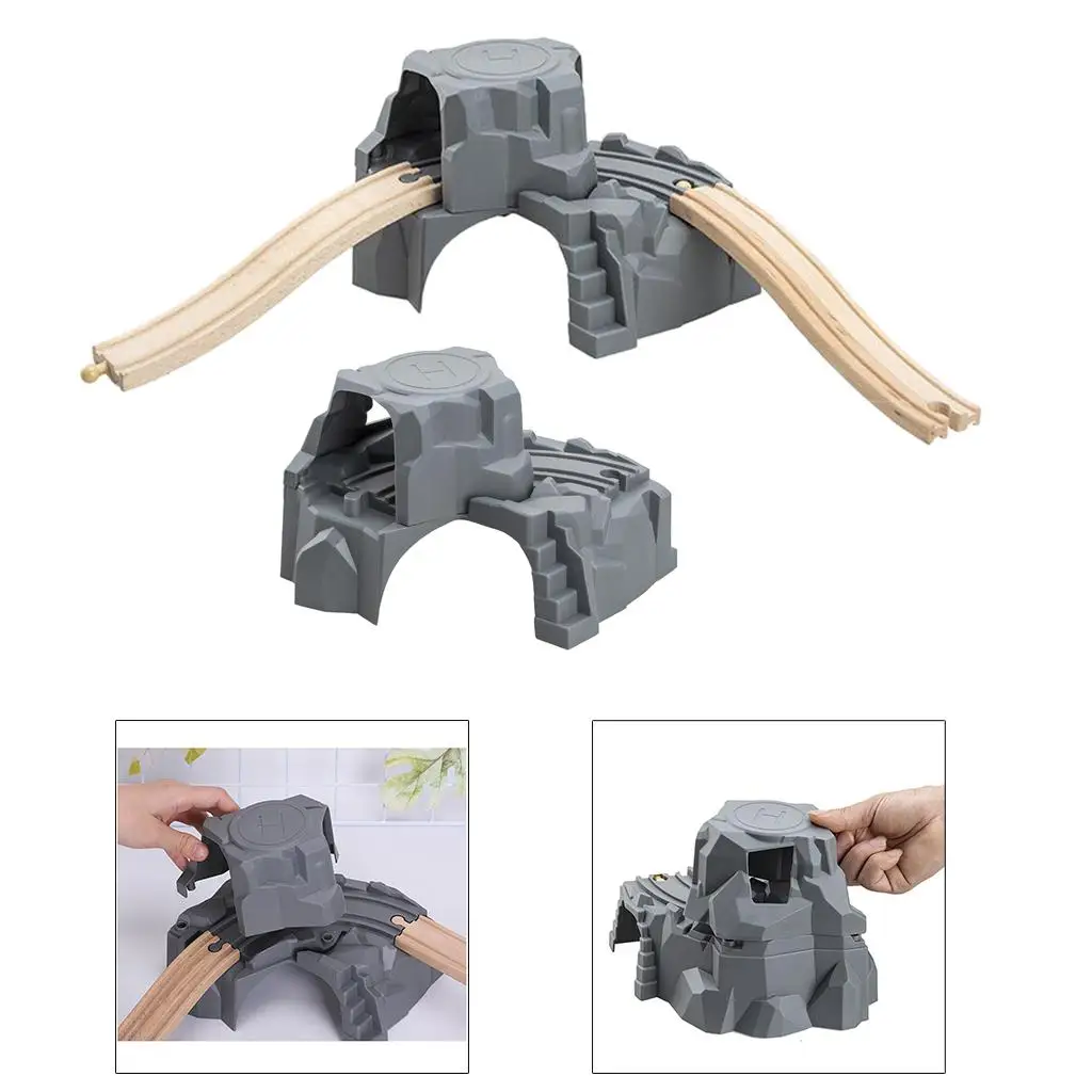 Simulation Train Cave Tunnel Train Railway Track Accessories Building Rail Vehicle Child Party Favors Train Playset