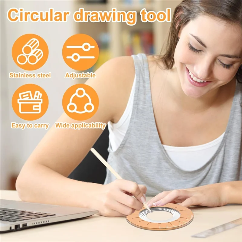 Circle Drawing Tool, Adjustable Circle Drawing Tool, Multifunctional Plotter, Rotatable Plotting Tools For Woodworking