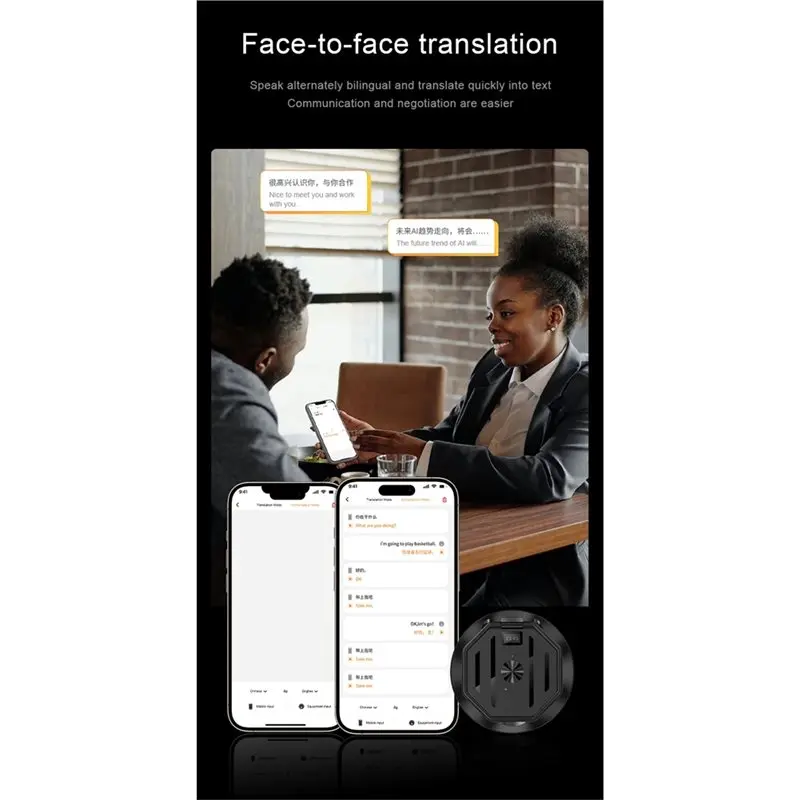 JABS-Compact, Portátil AI Tradutor Gravador Foto Tradução App Interpretação Simultânea é Pequeno E Privado