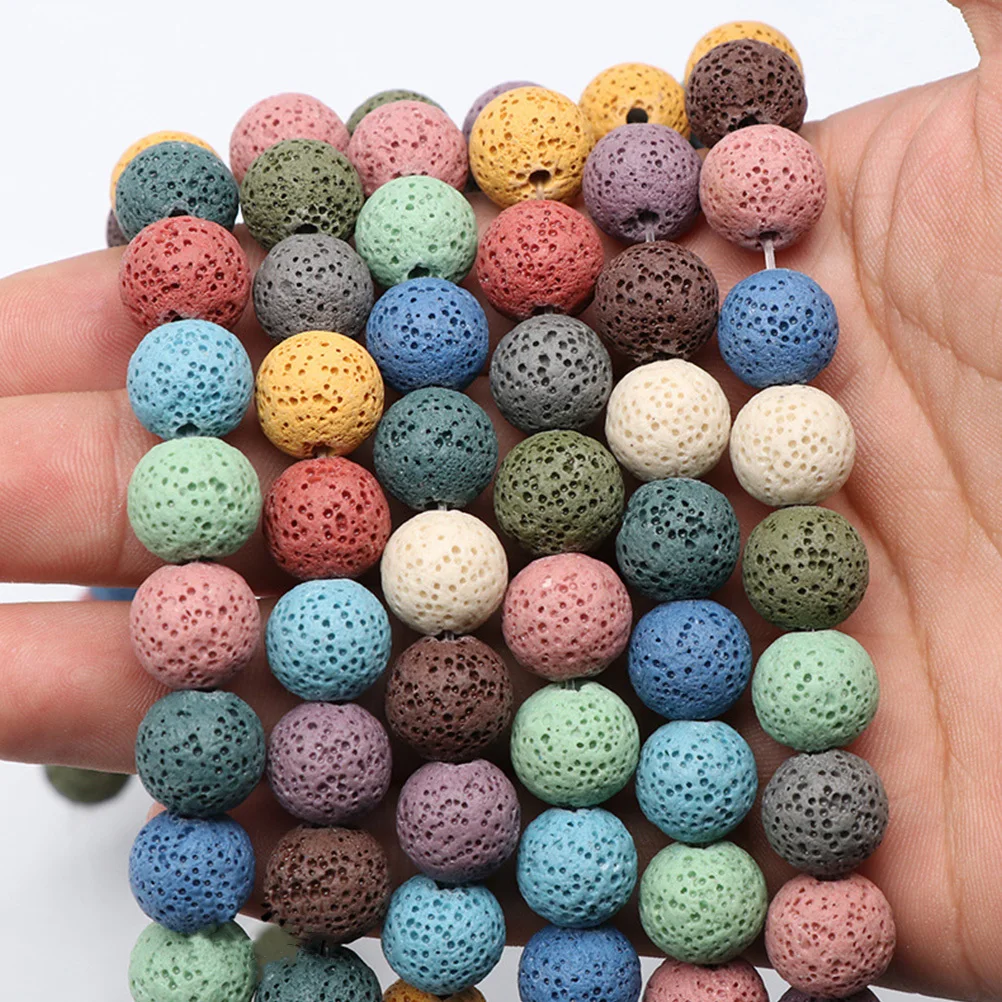 

40Pcs Volcanic Lava Beads Natural Stone Spacer Beads Jewelry Making Supplies DIY Craft Charms Accessories Home Supplies