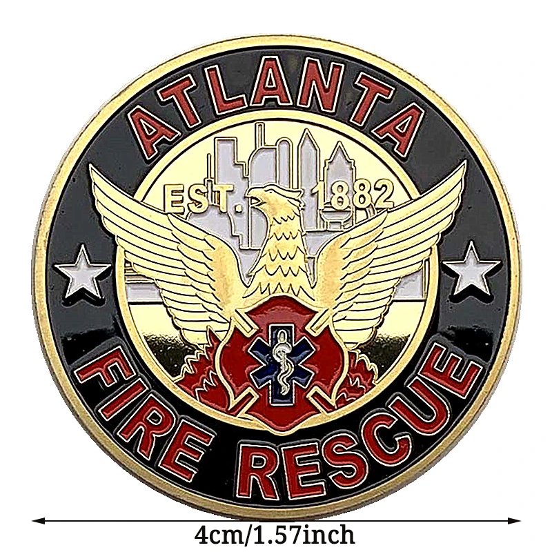 San Florian Fireman Guardian Commemorative Coin Collection Coin Fire Gold Coin in The United States