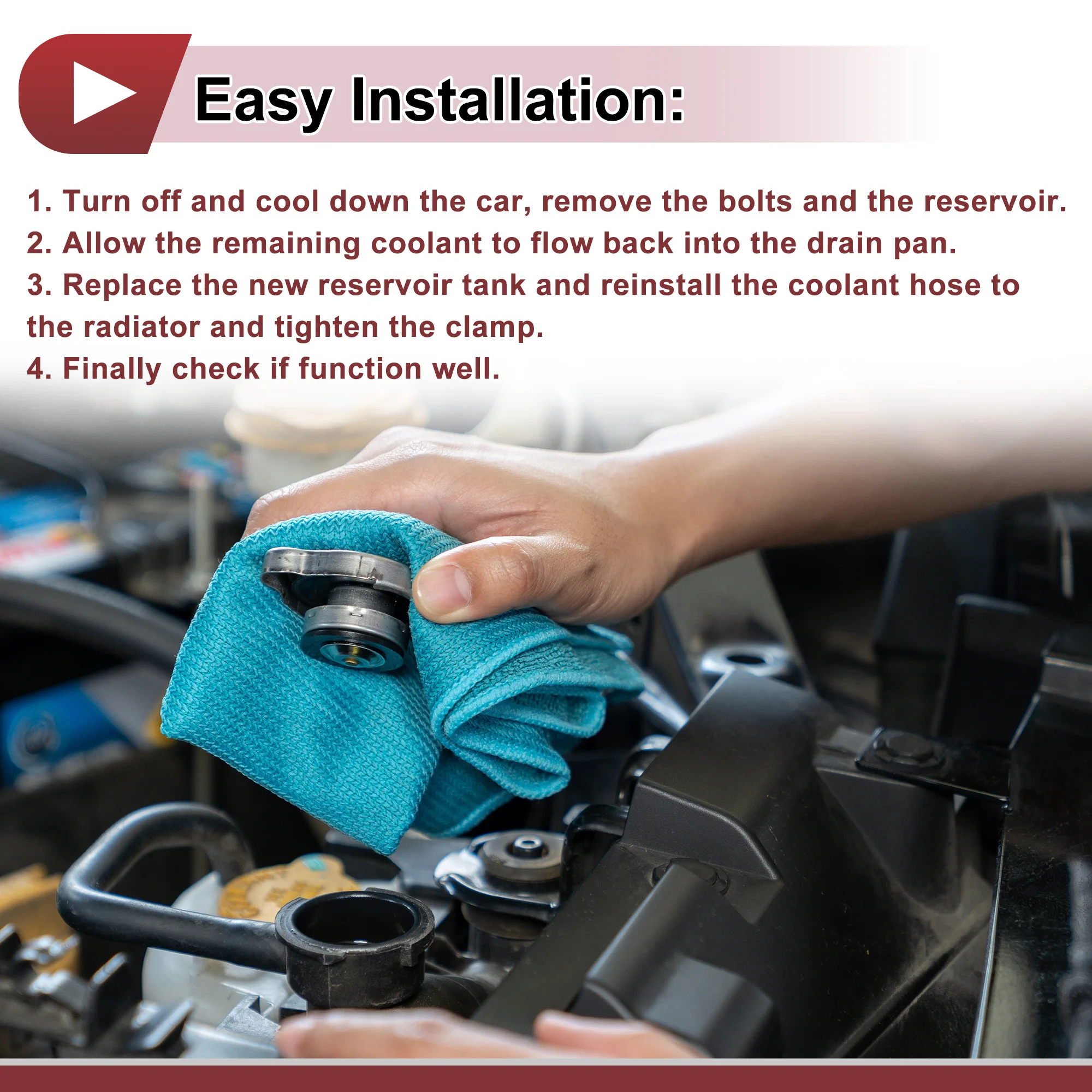 خزان توسيع المياه لخزان مبرد المحرك UXCELL لفوكسهول لأوبل فيكترا 1995-2008 رقم زجاجة المبرد. 1304207