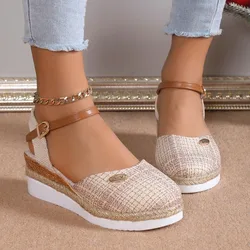 Mulheres sandálias de cunha novos sapatos de verão para mulheres gladiador designer sapatos plataforma sandálias mulher saltos plus size sandalias mujer