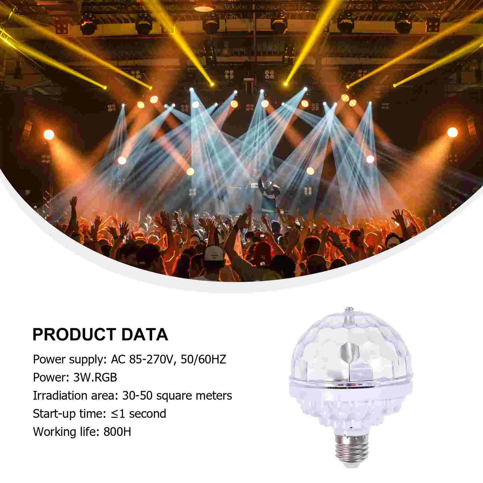 Remote Light Bulbs for Lamps Disco Revolving LED Lights White Plastic