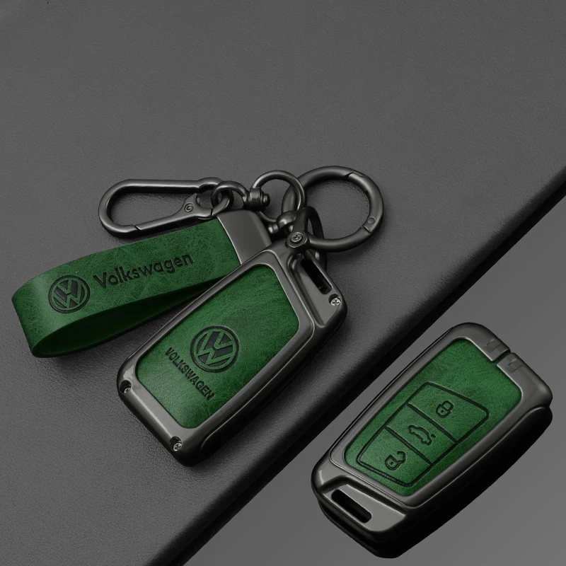 Leather Car Remote Key Case Full Cover Protection Shell for VW Volkswagen Magotan Magotan GTE Passat B6 B7 B8 CC Arteon Keychain view 4