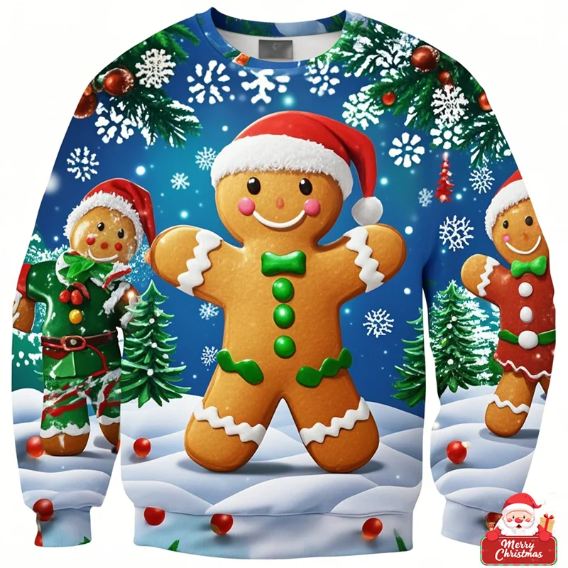 موضة الزنجبيل رجل البلوز القبيح للنساء ملابس الهيب هوب حفلة الرجال بلوزات عادية عيد الميلاد البلوفرات رياضية