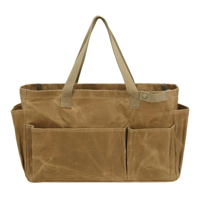 

Waxed Canvas Camping Pot Holder Bag with Multiple Compartments and Easy to Carry