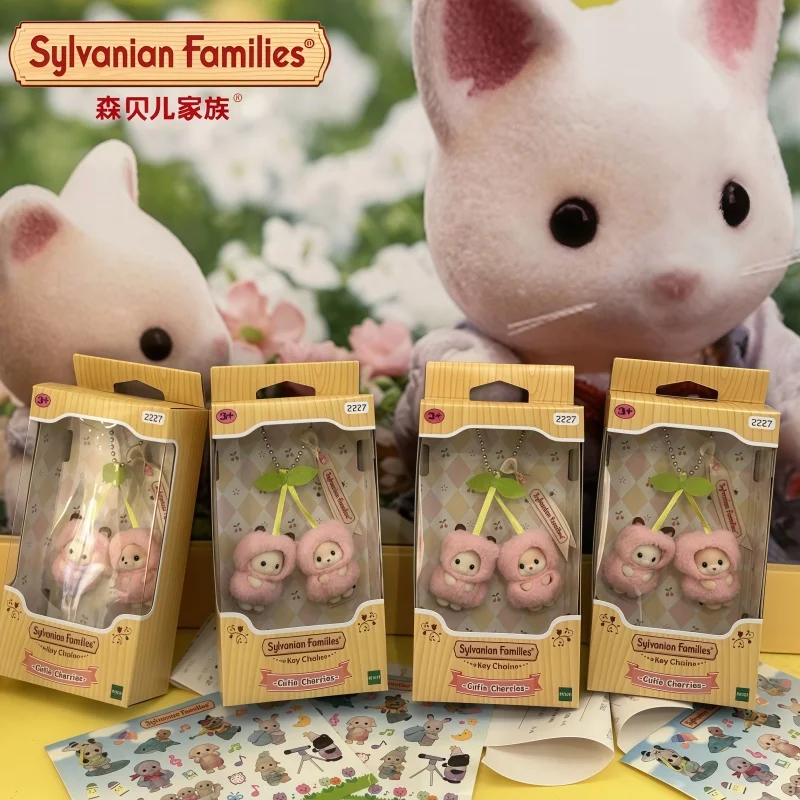 

Sylvanian Families Cute Animal Doll Keychain Strawberry Rabbit Apple Sheep Snow Deer Pendant Anime Toy For Girls Bag Charm