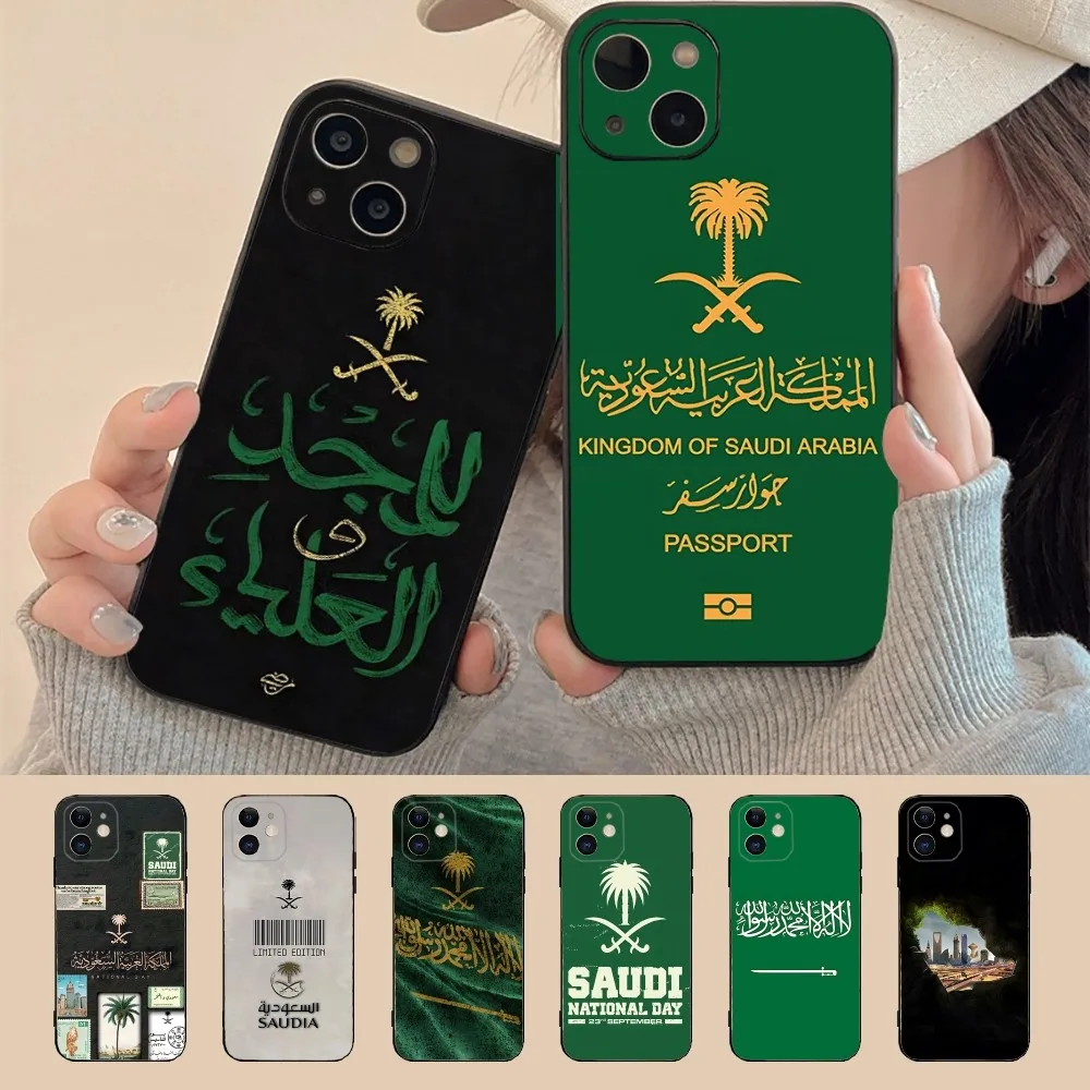 Kingdom Of Saudi Arabia Flag Passport Phone Case For Iphone 15 11 13 14 Pro Max 7 8 Plus X Xr Xs Max Se2020 12mini Cover Case