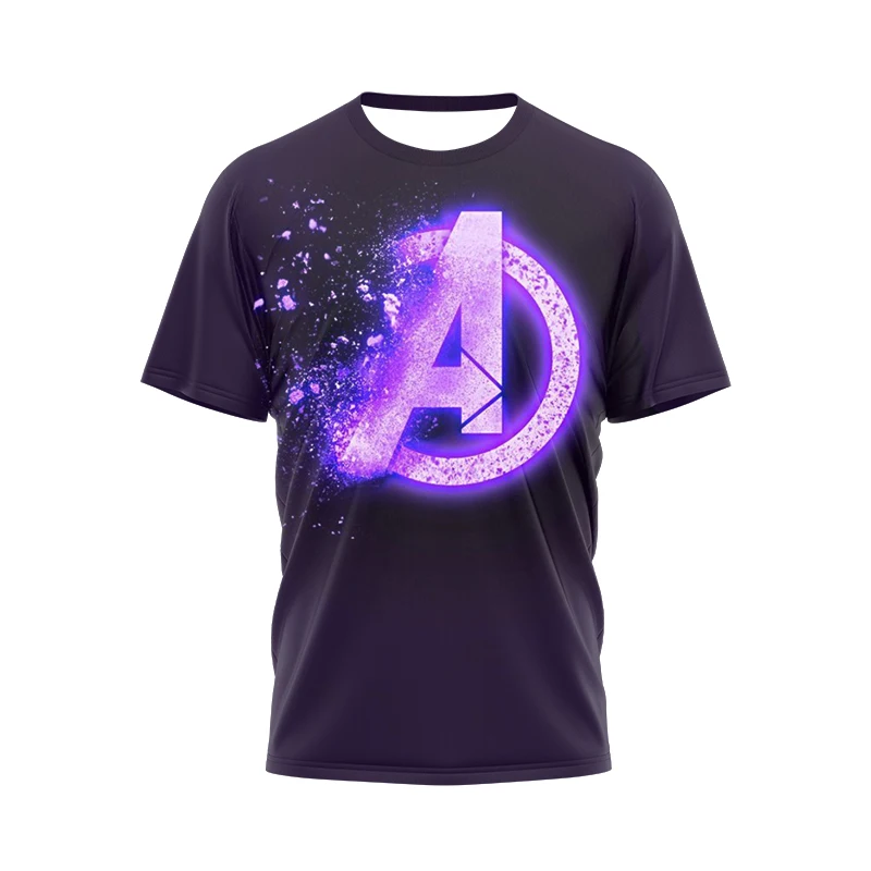 Miniso 2024 Neue Mens Summer Avengers Superhero Druck Mnner Kurzarm T-shirt 3D Print T Shirt Lssig Lustige T Shirts Tops