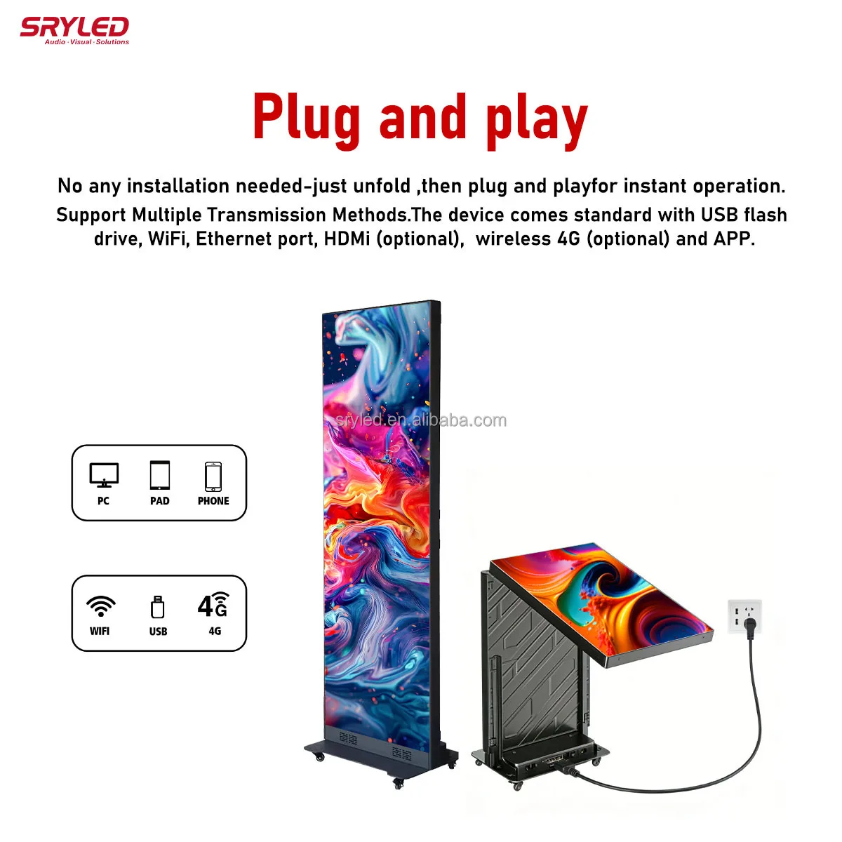 High Definition GOB Foldable Seamless Splicing Outdoor Indoor P2.5 P2 P1.86 P1.53 P1.25 Double Side LED Poster