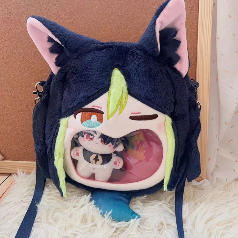 Imagem -04 - Jogo Genshin Impact Wanderer Tighnari Cross Body Bolsa Bolsa de Ombro Plush Display Itbag Harajuku Mulheres e Menina Bolsa Zipper Novo