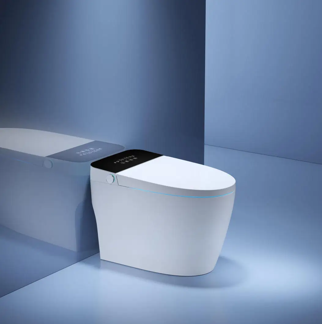 Chinese WC Ceramic Wall Hung Smart Toilet White Ivory 300mm S-Trap Drainage Remote Control 3.8L Flushing Automatic Deodorization view 2