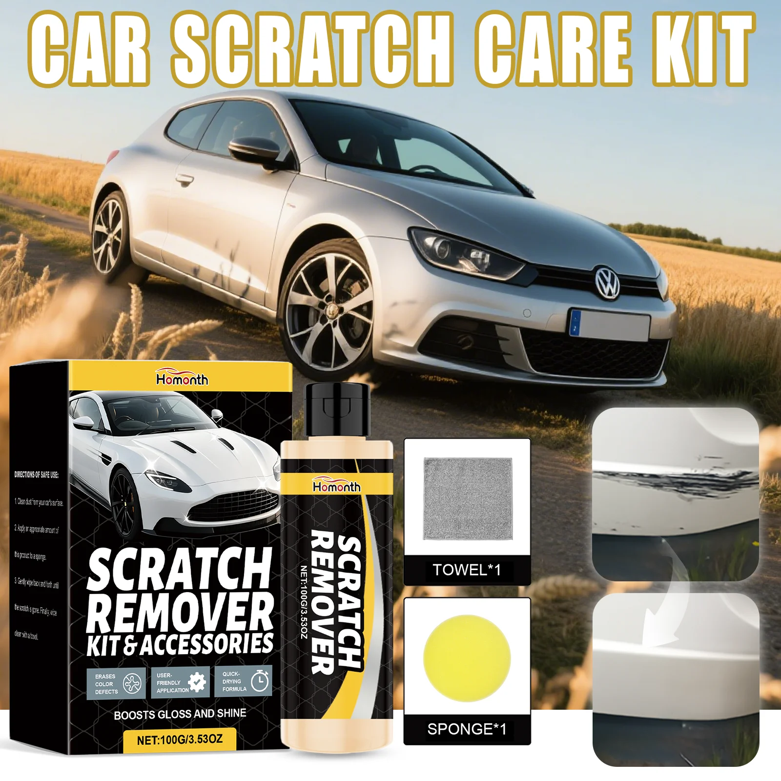 

Набор для ухода за автомобильной краской, инструменты для ухода за вихревыми красками, ремонт царапин на кузове, полирующий воск, набор для ремонта царапин на автомобильной краске