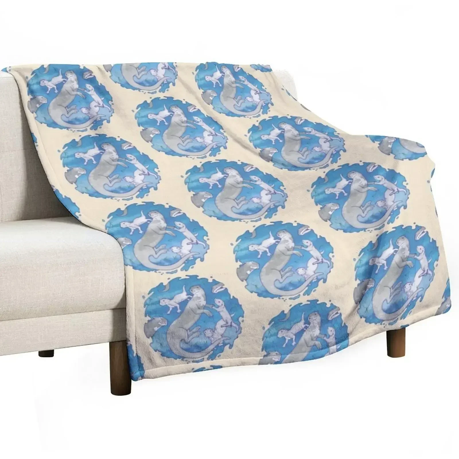 Giant River Otter Throw Blanket Soft Quilt heavy to sleep blankets and throws Beautifuls Soft Big Blankets