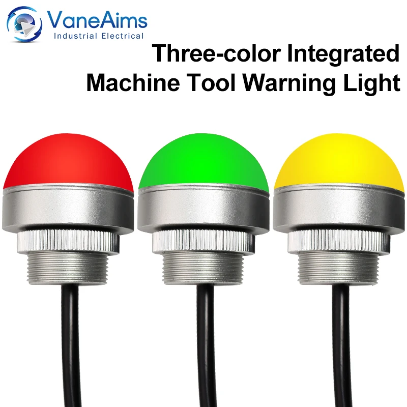 

50mm 3-color Signal Warning Light 12V 24V Semi-Circular Waterproof LED Signal Lamp Flashing Caution Light Red Green Yellow