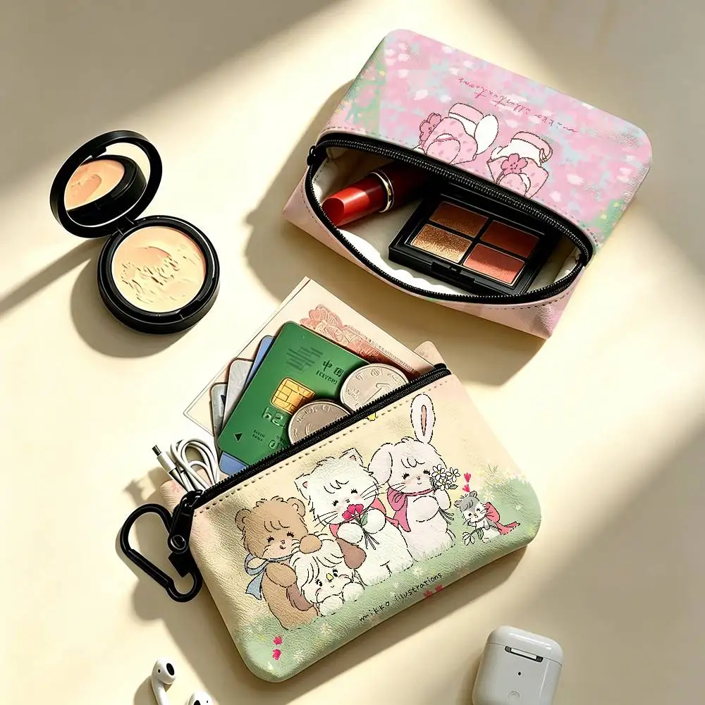 M-Mikko Illustrations Oxford Fabric Mini Coin Wallet Smooth Zipper Hanging Design Multi-use Small Storage Bag For Travel