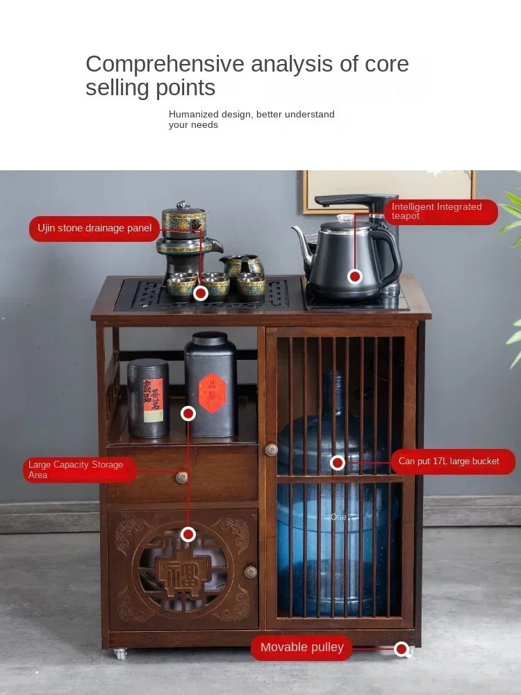 

Тумба для чая, чайная тележка, из массива дерева, для приготовления чая кунг-фу, несколько чайников, встроенный шкаф для заваривания чая, заводская цена