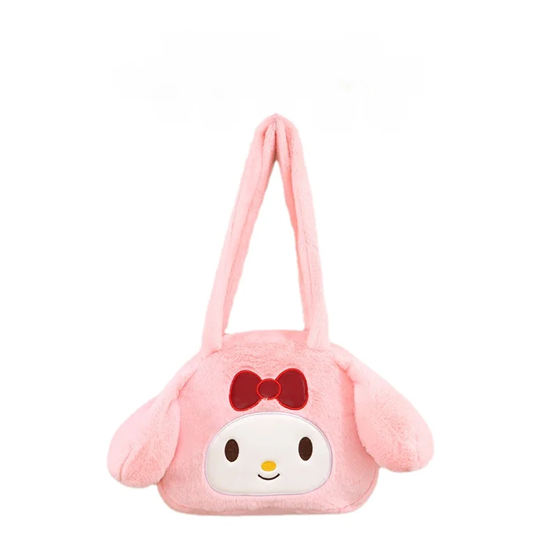 Mochila De felpa de Anime Sanrio Melody, bolso de hombro de felpa de Hello Kitty, Kawaii Kuromi, canela, regalos para niños y niñas, 35cm