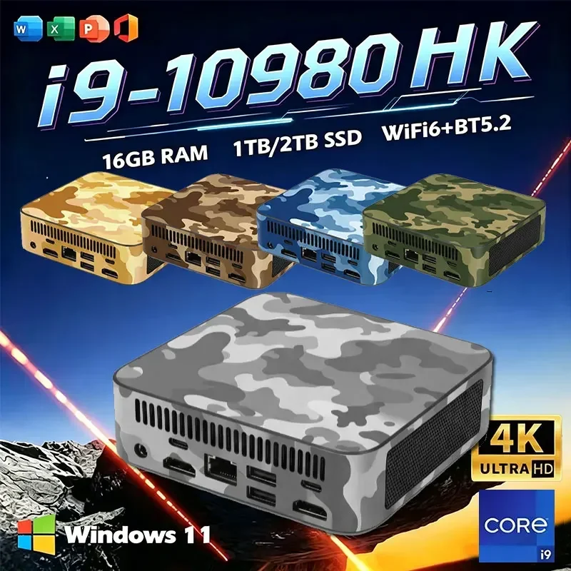 2026 Mini PC Core i9 10980HK Windows 11 Computer 16GB RAM 1TB M.2 SSD Portable Gaming Computer 60Hz 4K HD Mini Desktop PC Gamer