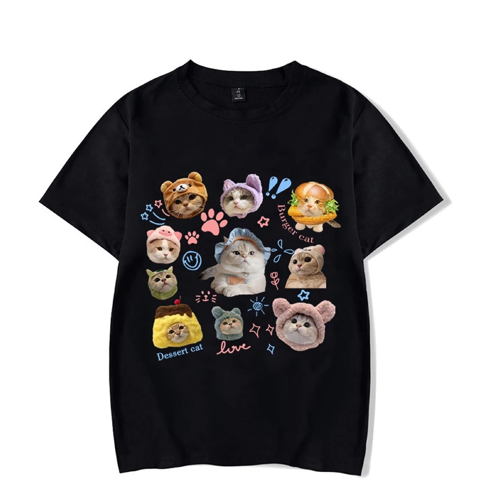 Kittens Avatar Blouse Female Y2k Clothes Girls Kawaii Tops House Pet Print Streetwear Women's T-shirt Cute Cat Graphic Clothing