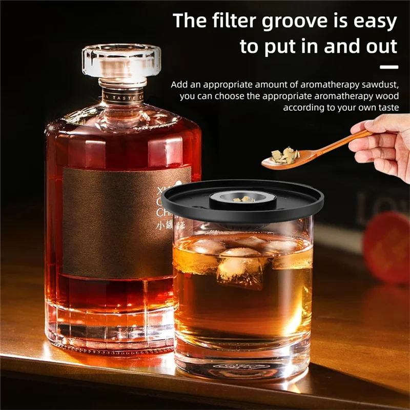 ABAE-Kit de infusor de humo Bourbon para cócteles, ahumador de whisky eléctrico con 6 astillas de madera, juego para fumar bebidas para hombres, pres de cumpleaños para papá