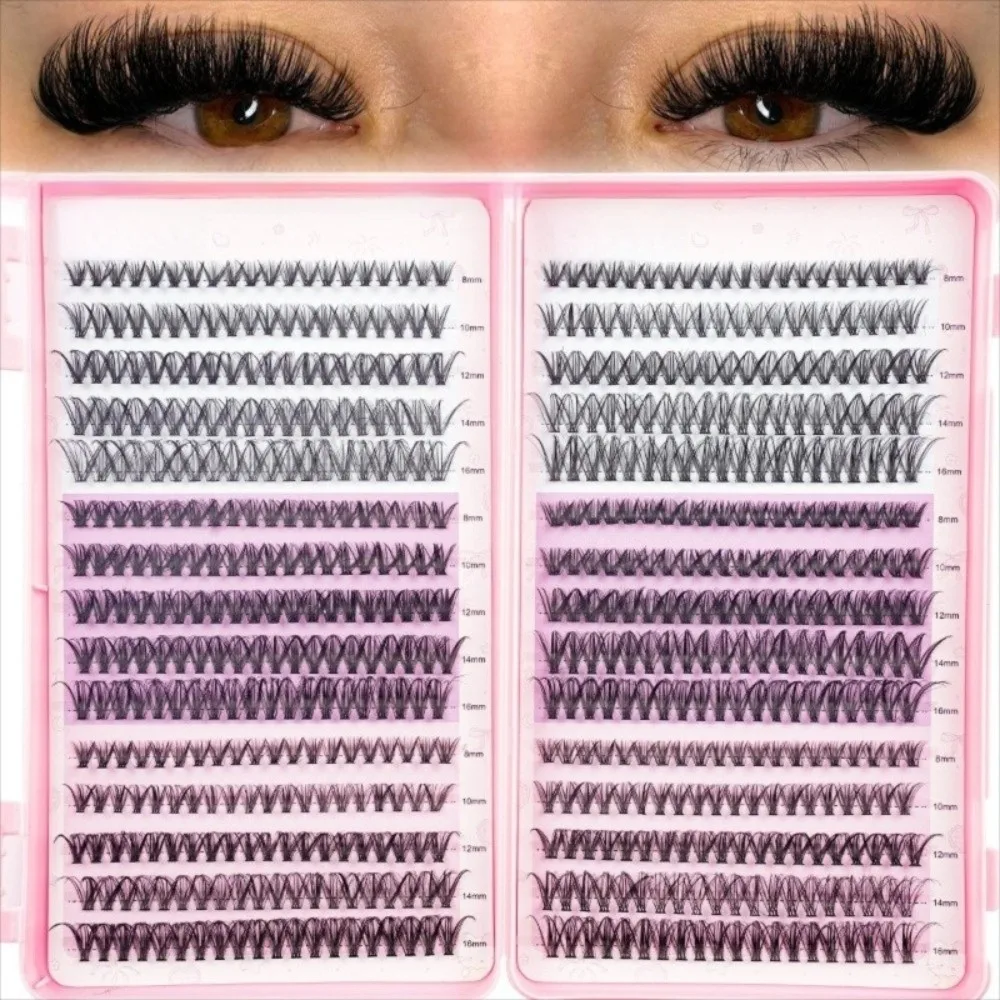 Large Capacity Eyelash Book 30D40D Mixed Single Cluster False Eyelash Curled Upright Hair Segmented Eyelash Professional Use