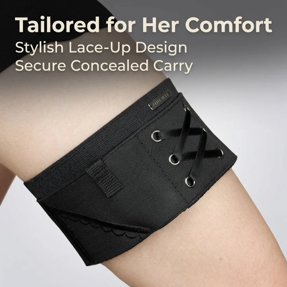 Adjustable Anti-Slip Leg Cover for Women, Gun Holder, Six Hook and Eye League, Hunting and Camping Equipment