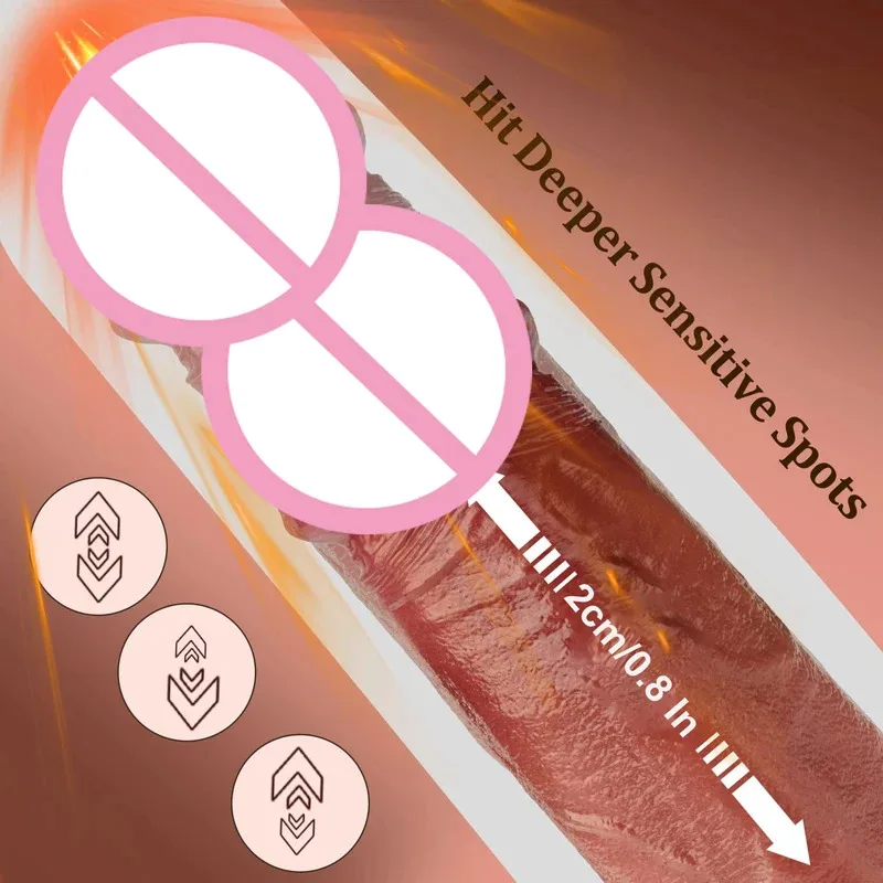 voor vrouwen realistische dildo vibrator grote penis telescopische verwarming siliconen vrouwelijke dildo's g-spot anale stimulatie vibrators