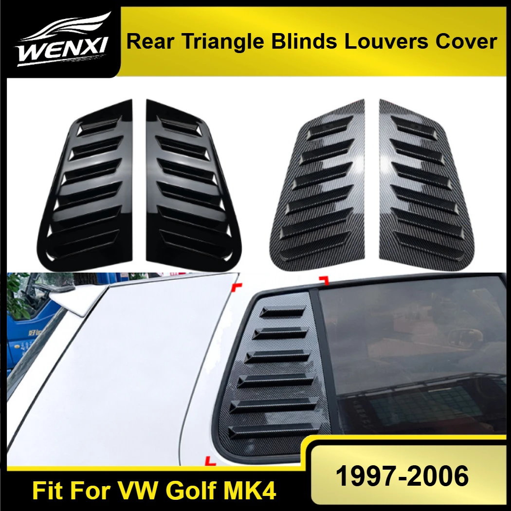 Rear Triangle Blinds Louvers Cover Protector Stickers  for VW Golf MK4 1997-2006 ABS Car ABS Plastic Rear Glass Window Shutter