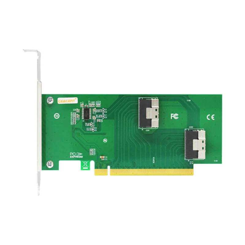 CEACENT CNS42PE16 SlimSAS X8 SFF8654 Adapter 2 Port PCIe 3.0 X16 PCIe 4.0 Compatible for ALEO Multi-GPU Solutions