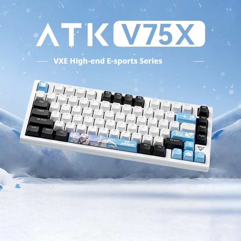 

ATK VXE V75X Высококачественная механическая клавиатура для киберспорта 80-клавишный третий пробной экзамен Индивидуальный полный ключ Polar Fox с возможностью горячей замены