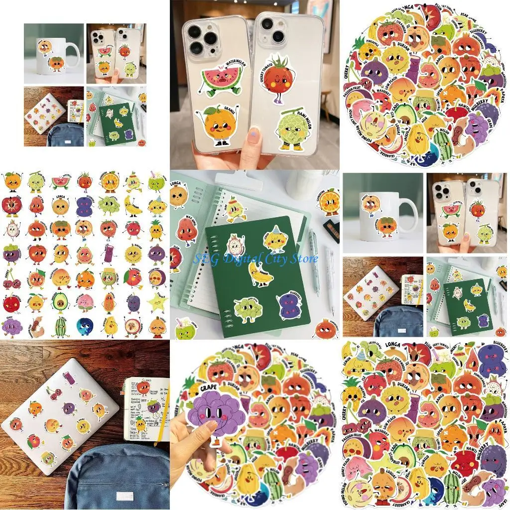 

U75B Removable Cartoon Fruit Reward Stickers PVC Adhesive For School Home Office Supplies