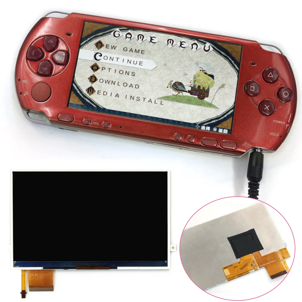 

Для PSP 3000 IPS ЖК-экран высокой яркости, полный обзор, не нужно разрезать корпус и пайку. Простота установки.