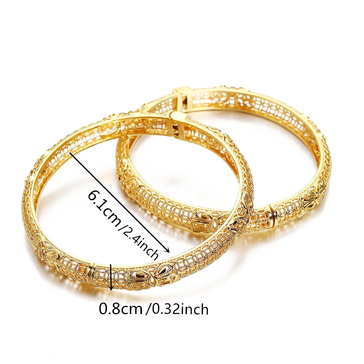 2 قطعة سوار تويست ذهبي اللون أنيق كلاسيكي بوذا التبتية سوار للنساء #2