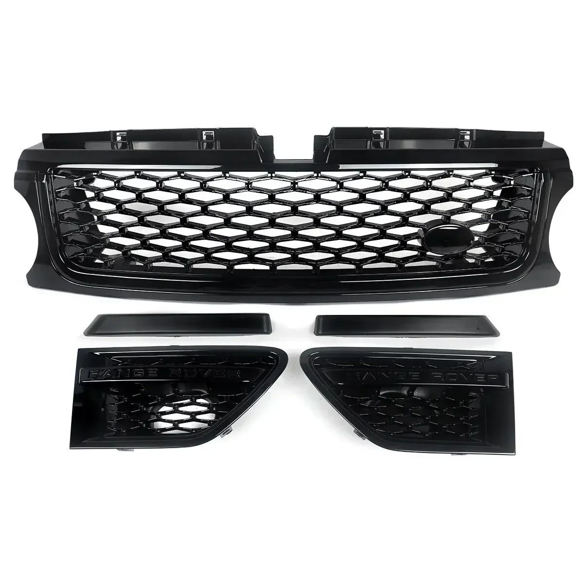 For Land Rover Range Rover Sport 2010-2013 Gloss Black Front Grille Air Side Vents