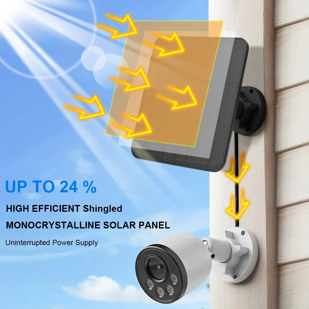10W 5V Solar Panels For Eufy Eufycam 3/3C/2C/2Pro Wall Mount Solar Charging Panel Waterproof Solar Cell System With 9.8ft Cable image 5