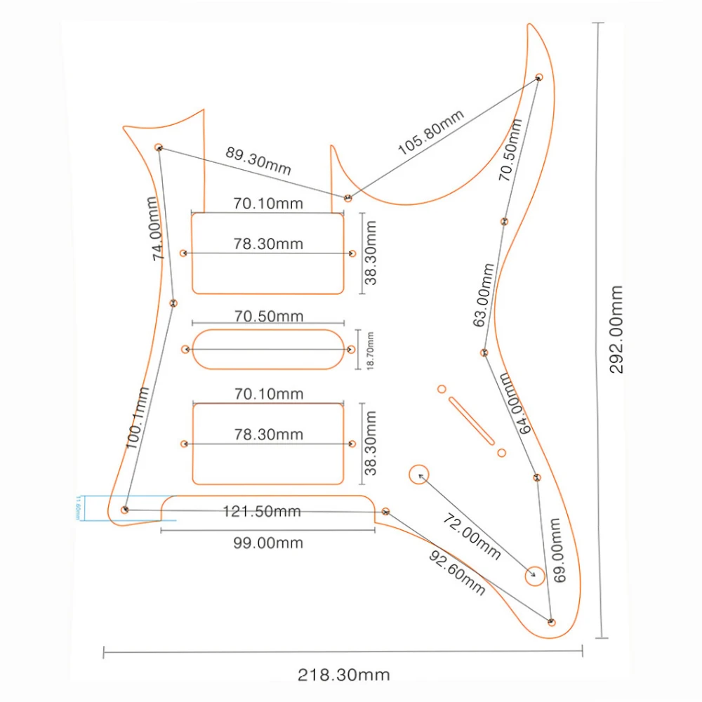 Pleroo Custom Electric Guitar Parts - For MIJ Ibanez RG 350 DXZ Guitar Pickguard HSH Humbucker Pickup Scratch Plate