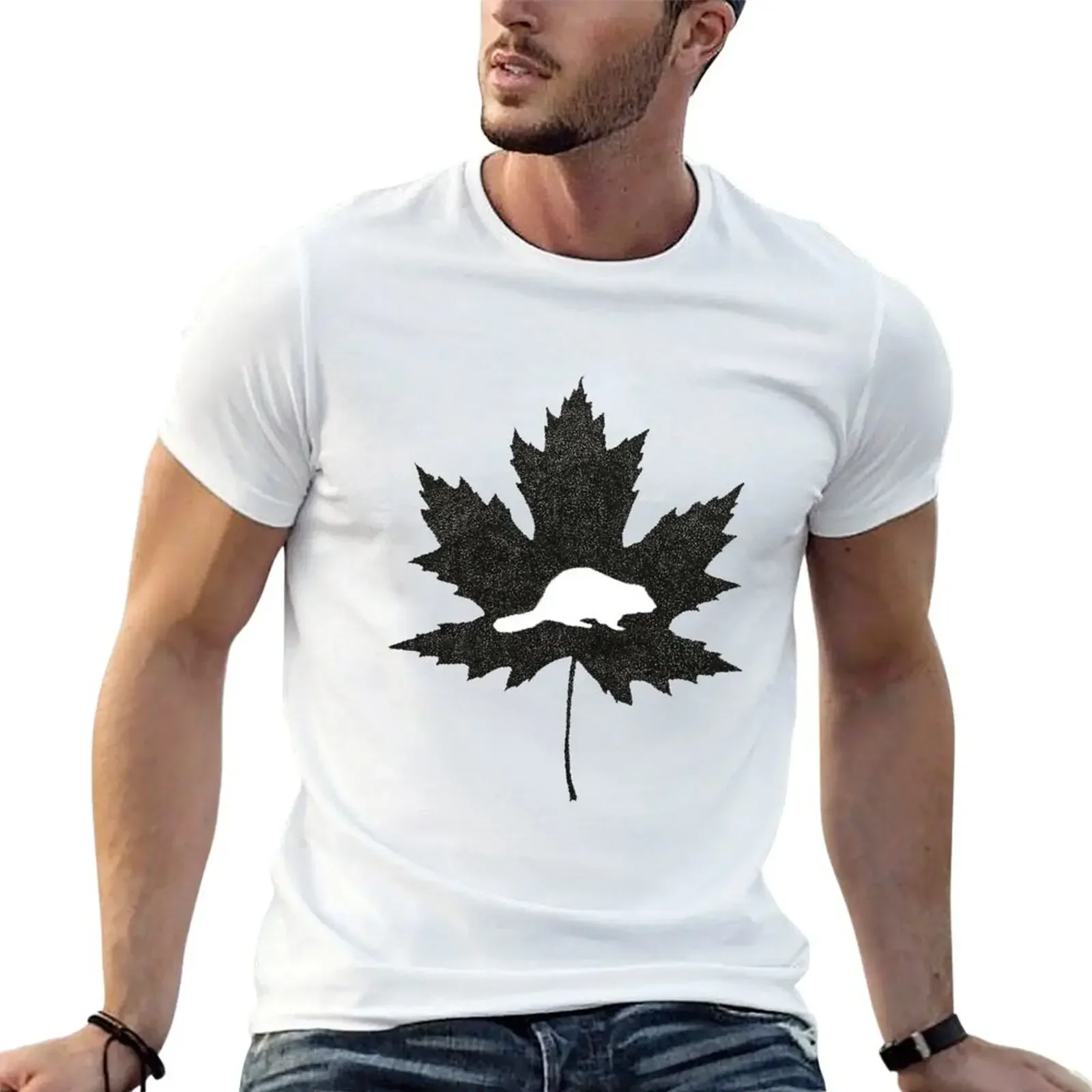 

Maple Leaf and Beaver Design T-Shirt cotton graphic tees oversized t shirt t shirt for men