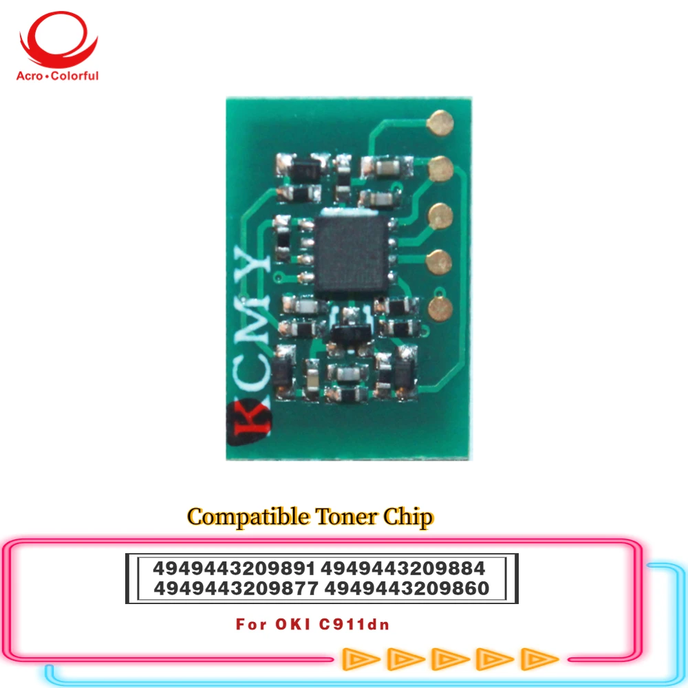 Compatible 4949443209891 4949443209884 4949443209877 4949443209860 Toner Chip Apply to OKI C911dn Laser Printer