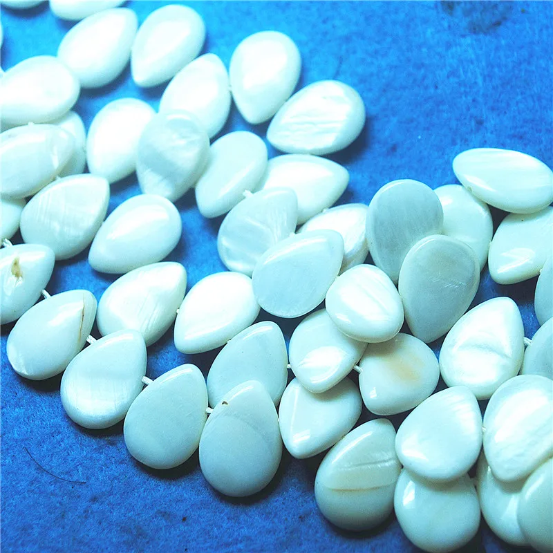 36PCS White Mother Of Pearl String Teardrop Shape 13x18MM Shell Beads New DIY Jewelry Accessories