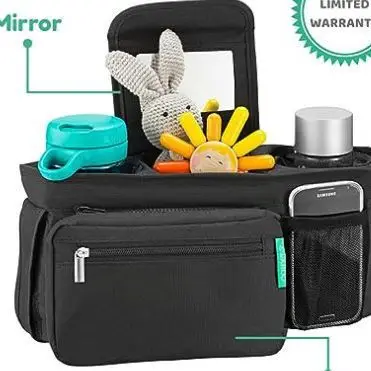 Multifunctional Large Capacity Stroller Hanging Bag Portable Baby Bottle Storage with Multiple Pockets for Outdoor Baby Travel