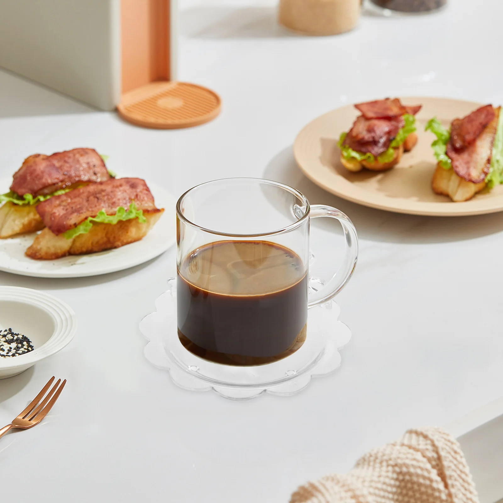 

1 set 1 Set Of Heat Resistant Acrylic Coasters Insulated Anti-Scald Cup Mats Non-Slip Table Drink Pads For Kitchen Coffee Home